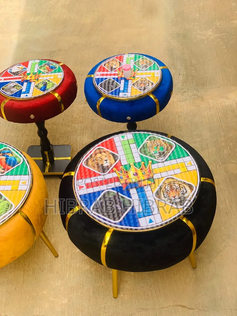 3d Multifunctional Ludo Center Table and Stool