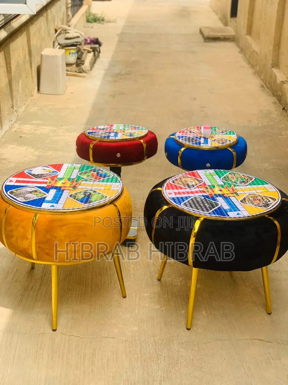 3d Multifunctional Ludo Center Table and Stool