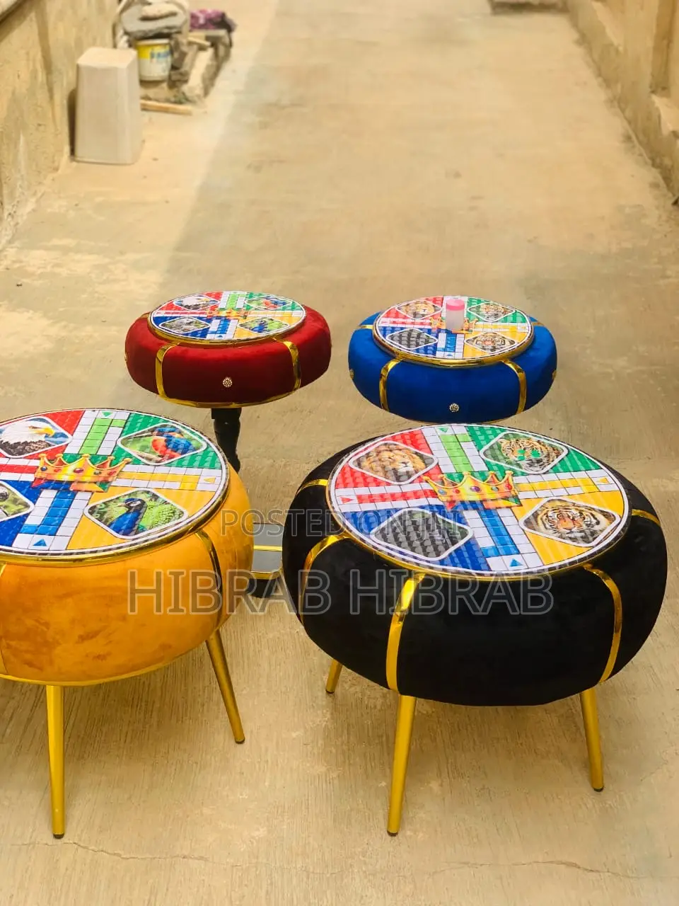 3d Multifunctional Ludo Center Table and Stool