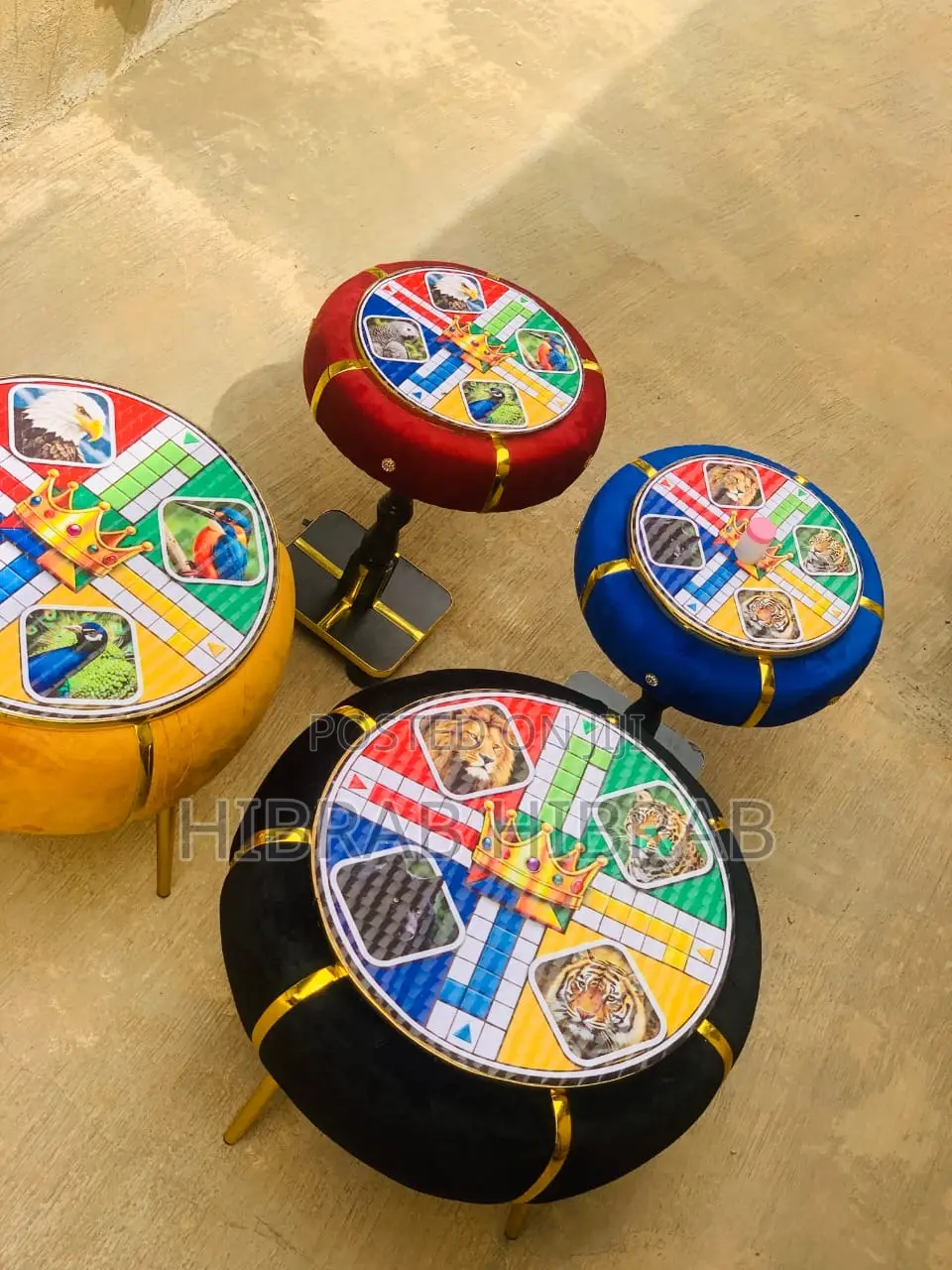 3d Multifunctional Ludo Center Table and Stool