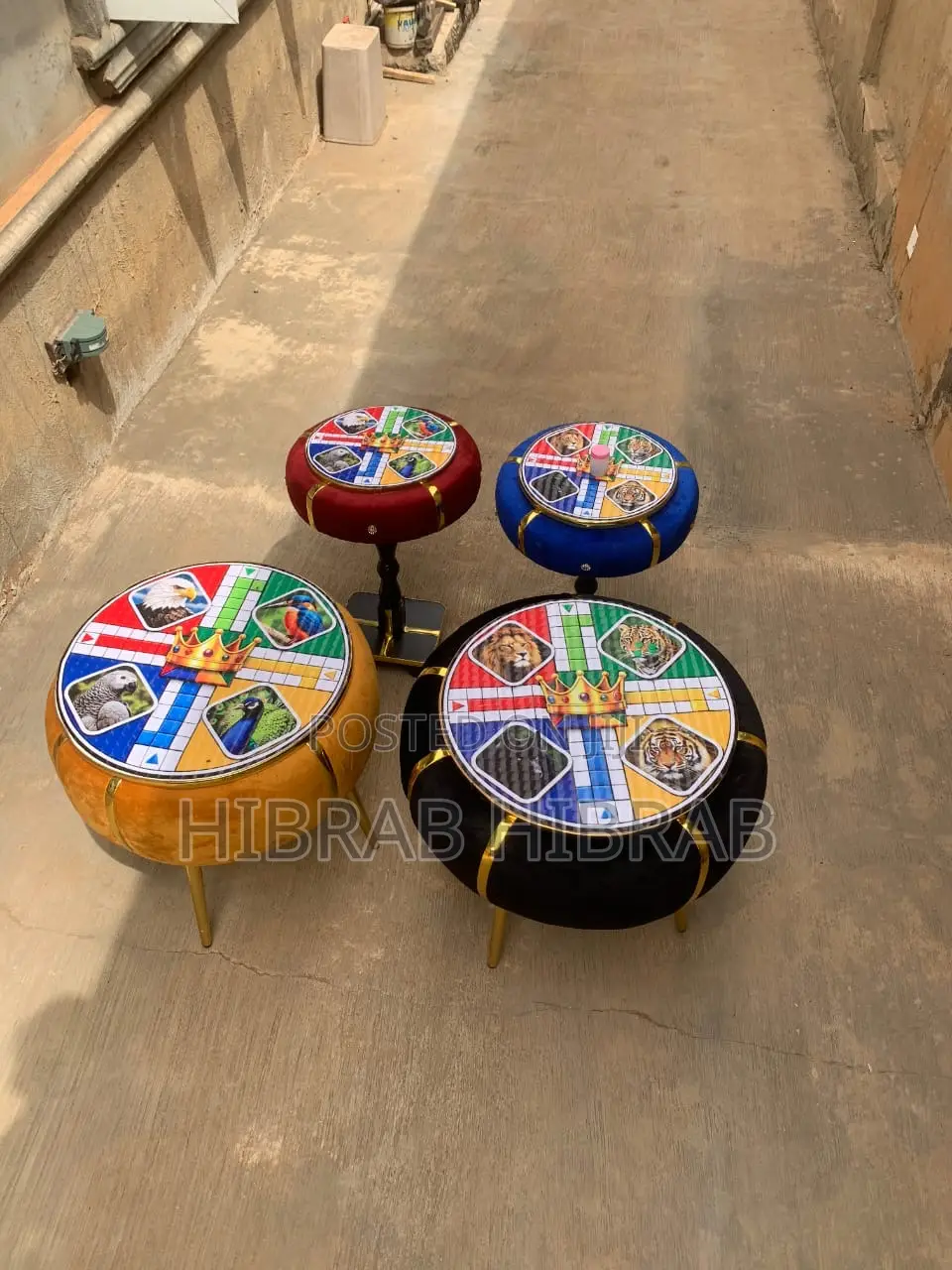 3d Multifunctional Ludo Center Table and Stool