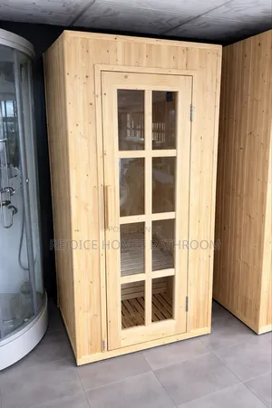 Single Person Wooden Steam Sauna Cabin With Glass Door