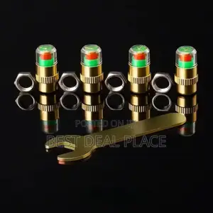 Luxury Tire Valve Caps With Pressure Indicator (Universal Fit)