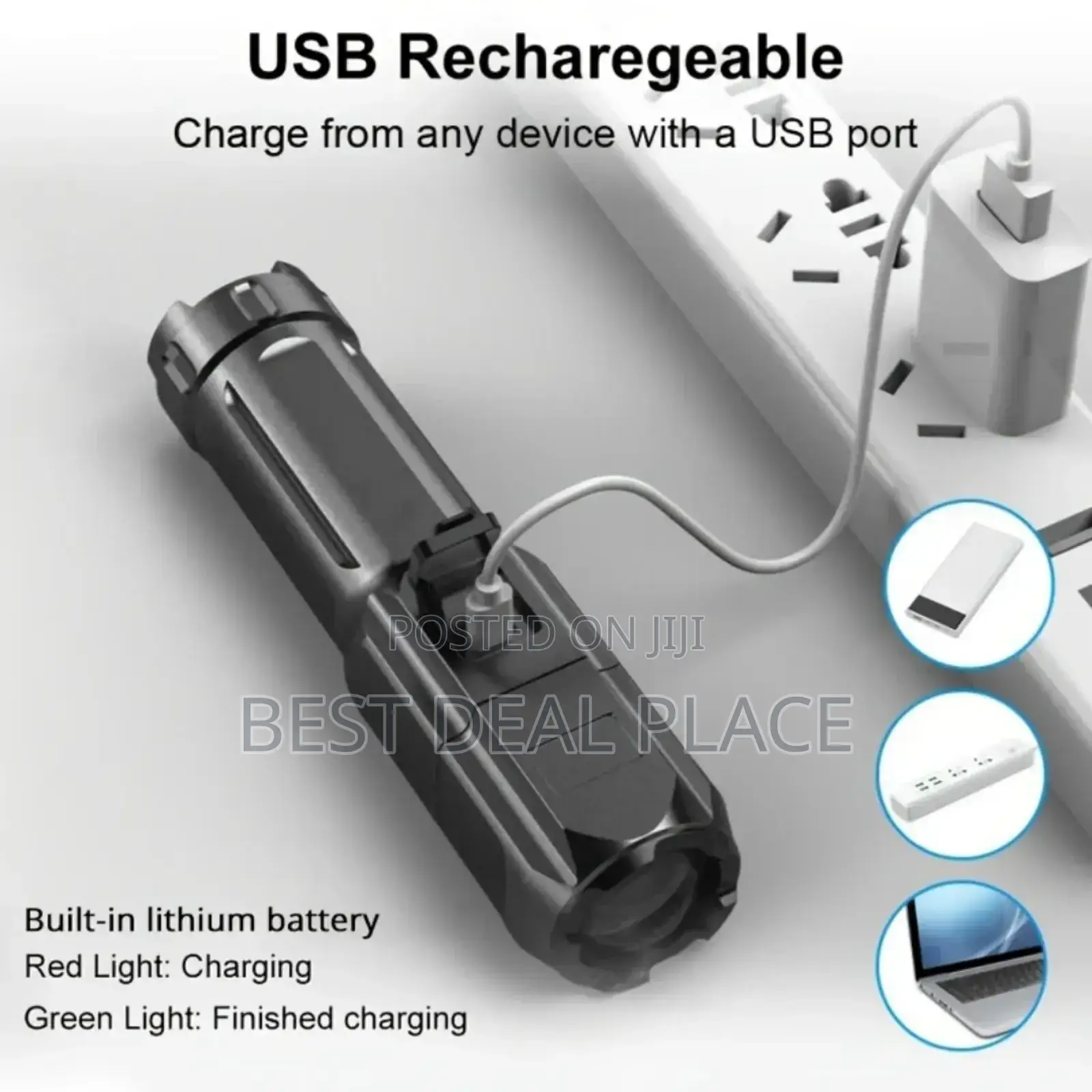 Rechargeable Powerful Flashlight (Super Bright Durable)