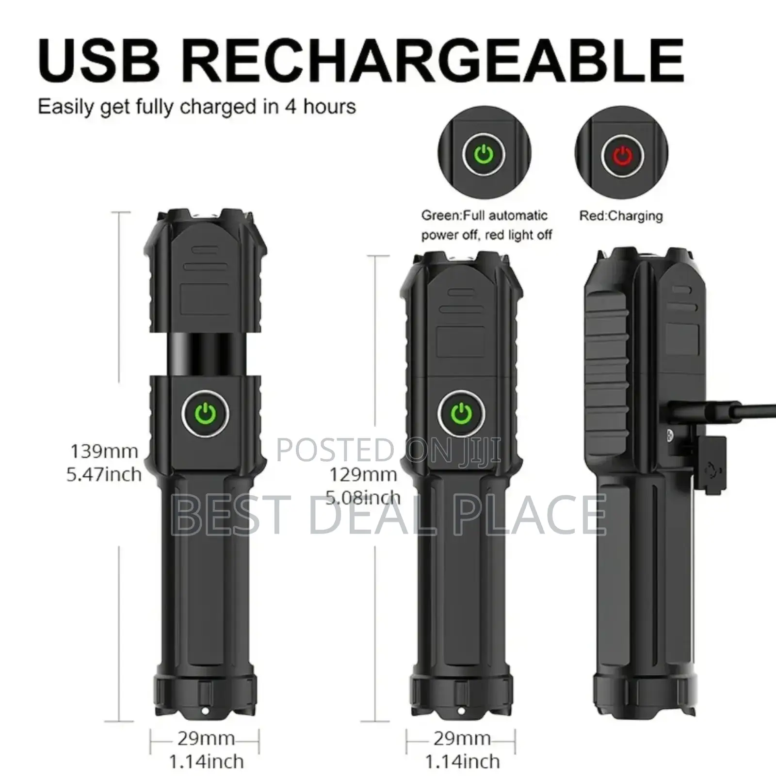 Rechargeable Powerful Flashlight (Super Bright Durable)