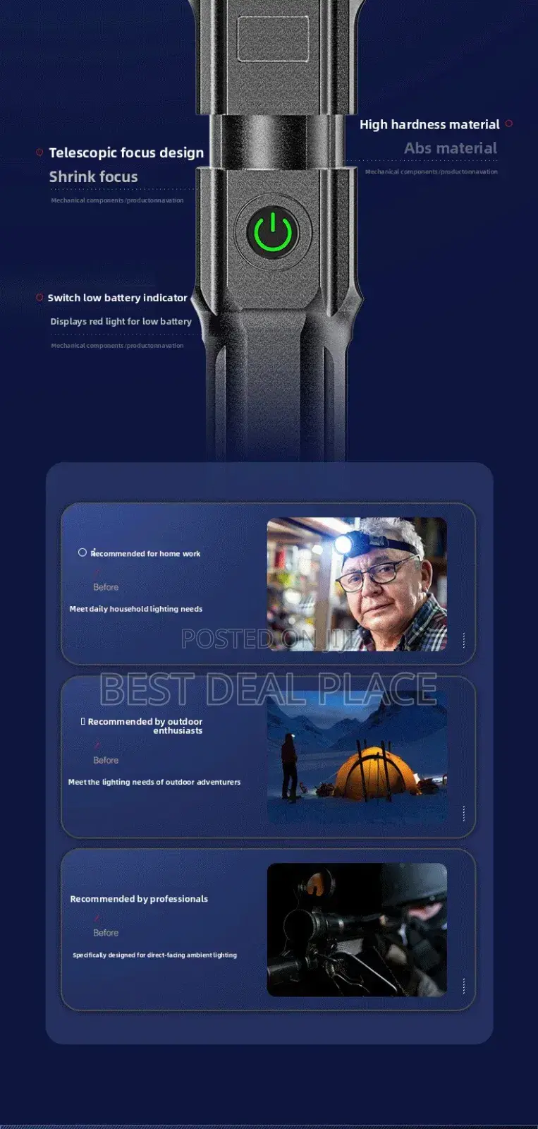 Rechargeable Powerful Flashlight (Super Bright Durable)