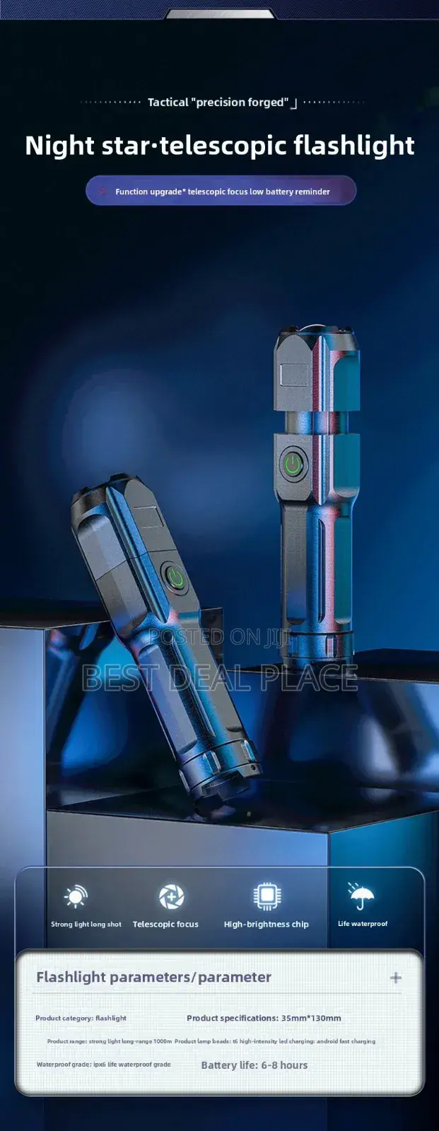 Rechargeable Powerful Flashlight (Super Bright Durable)