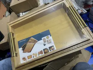 3pcs Wooden Tray With Golden Hand