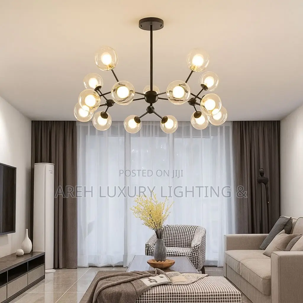 Modern Glass Ball Chandelier Led Ceiling Light Living Room