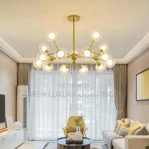 Modern Glass Ball Chandelier Led Ceiling Light Living Room