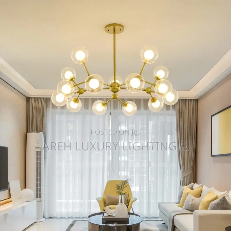 Modern Glass Ball Chandelier Led Ceiling Light Living Room