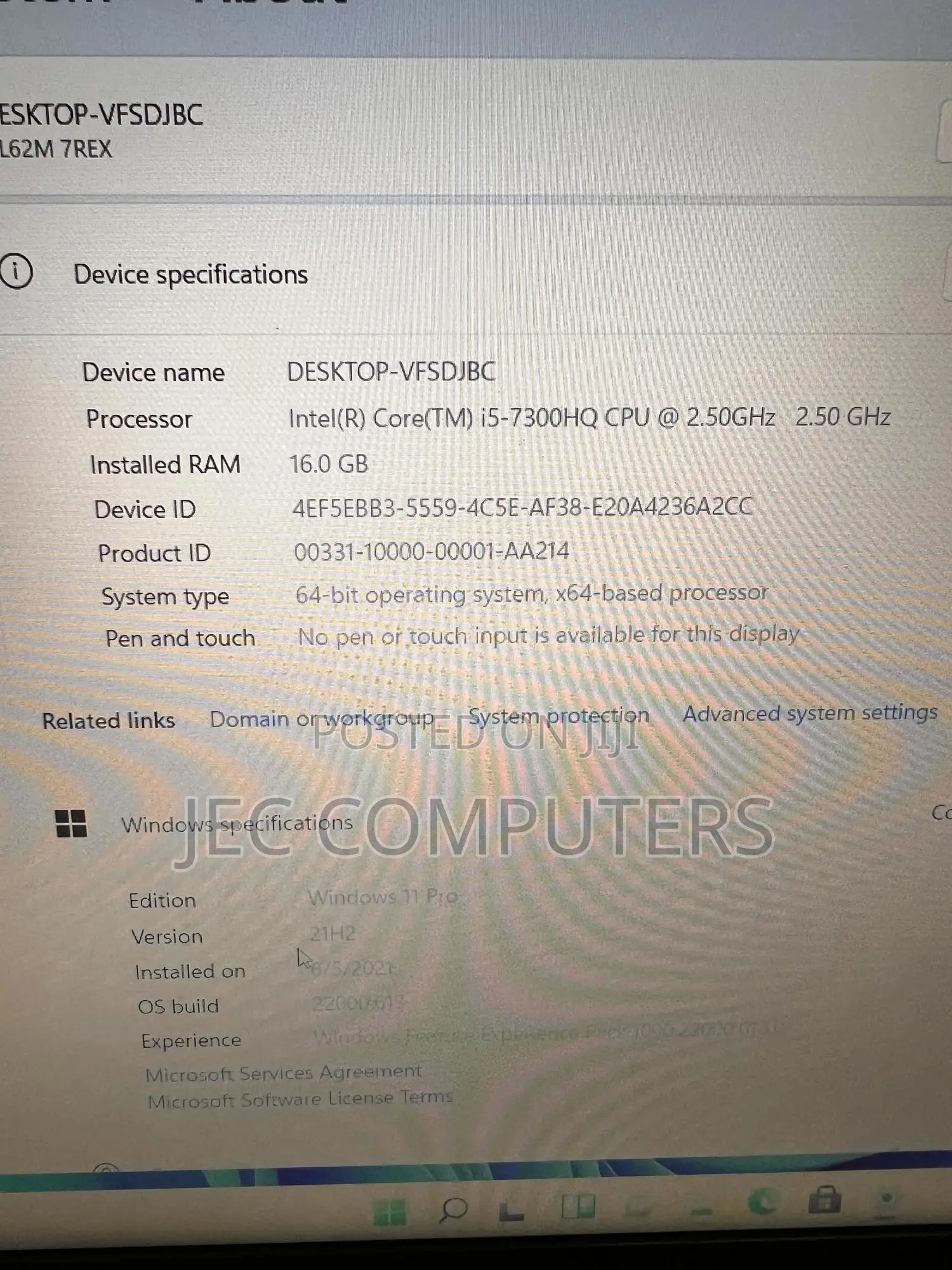 Laptop MSI GL62M 7REX 16GB Intel Core i5 HDD+SSD 256GB