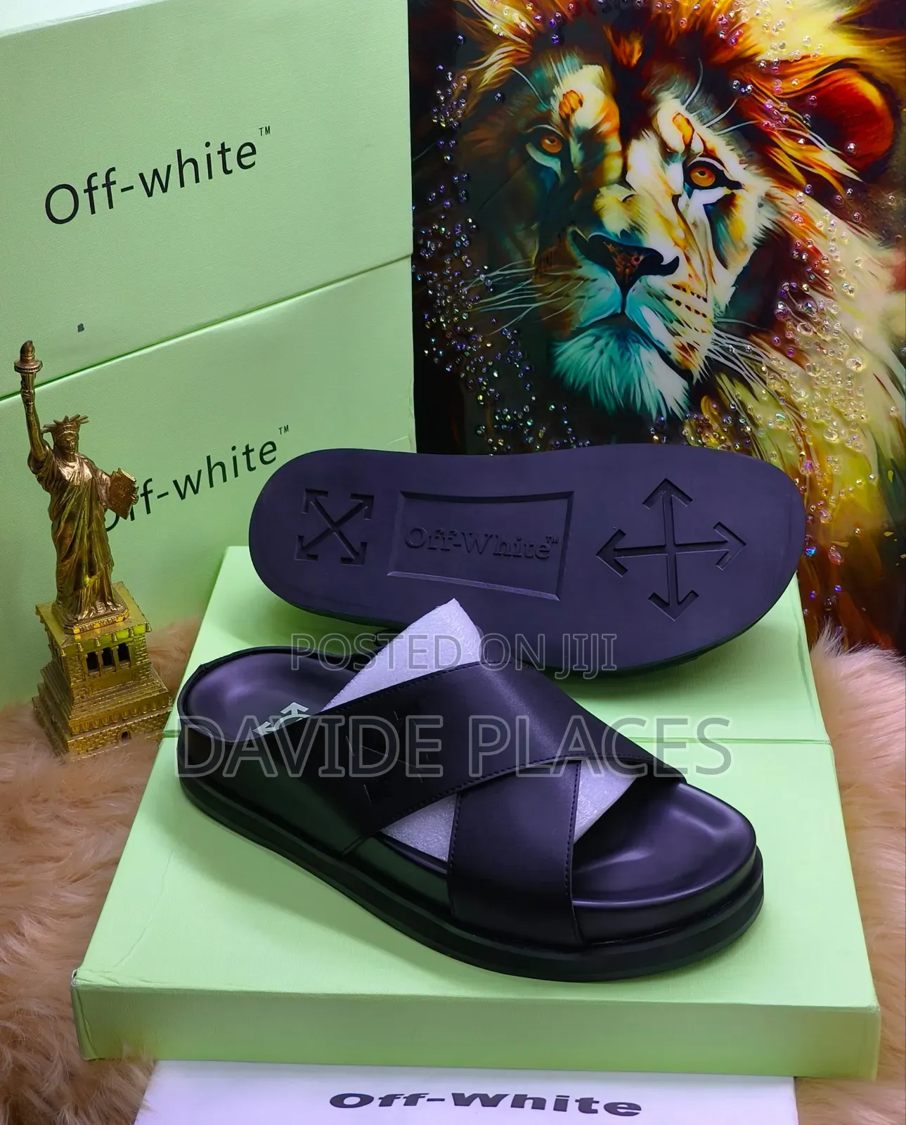 Quality Original Off-White Slide Brown