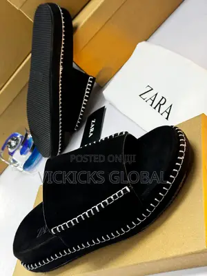 Zara Contrast Stitch Platform Slide Pams