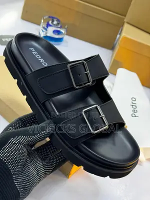 Original Pedro Black Buckle Pams
