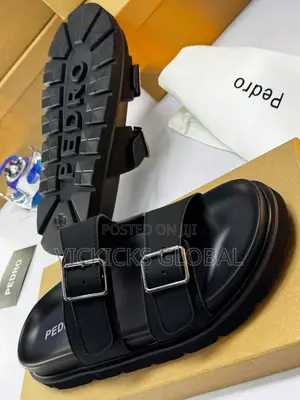 Original Pedro Black Buckle Pams