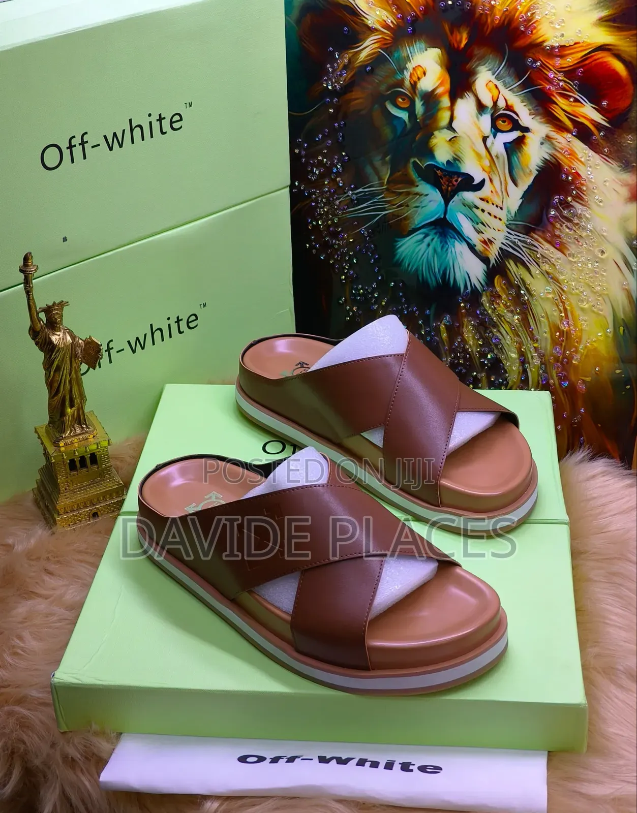 Quality Original Off-White Slide Brown