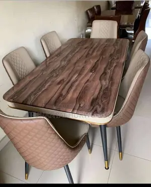 Dining Set/ Marble Dining With 6 Strong Chairs
