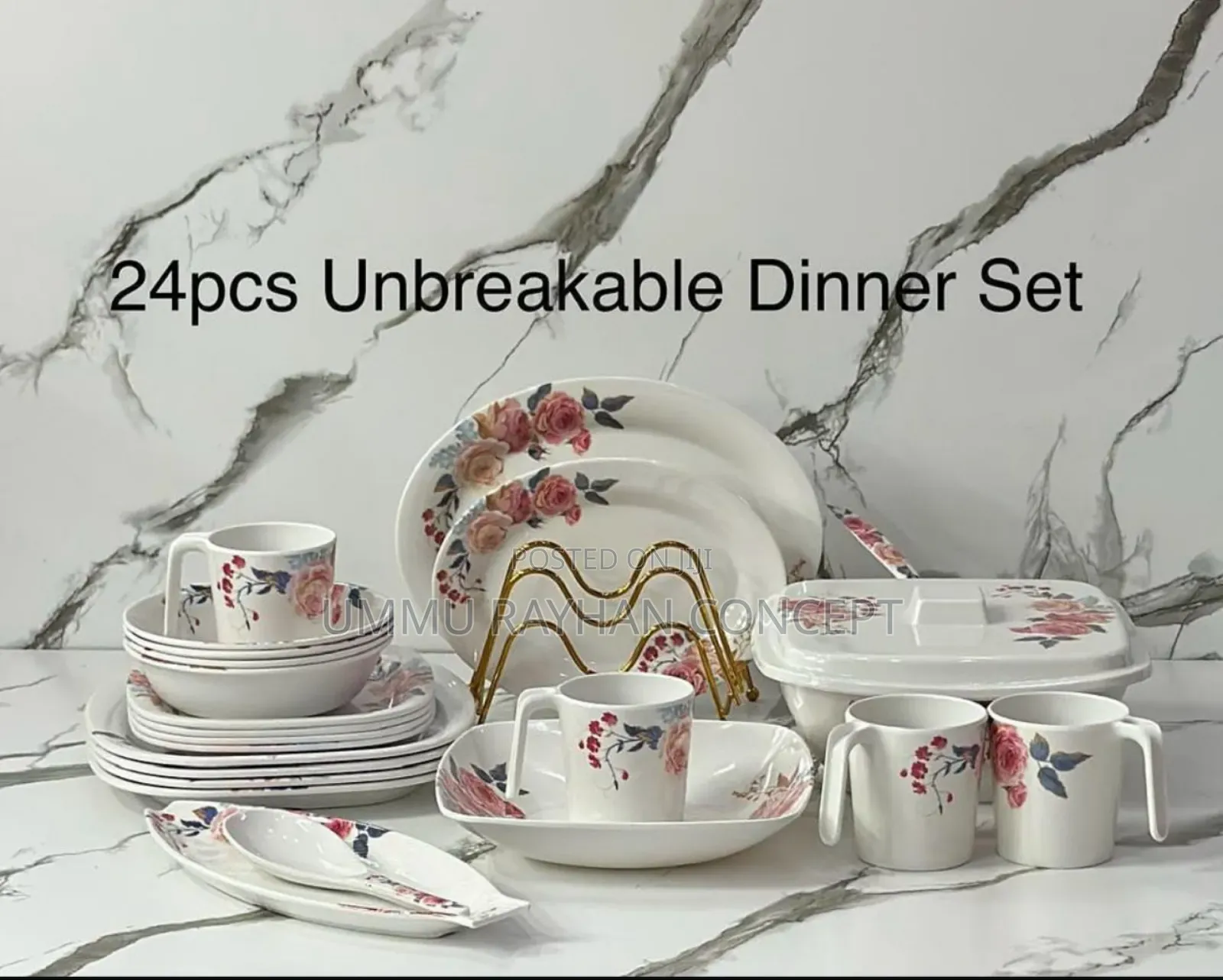 24pcs Unbreakable Dinner Set