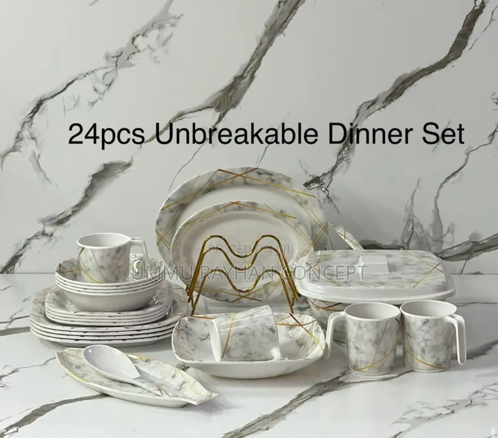 24pcs Unbreakable Dinner Set