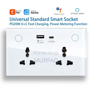 Tuya Dual-Plug Smart Socket W/ Usb+Type-C Fast Charging Wifi