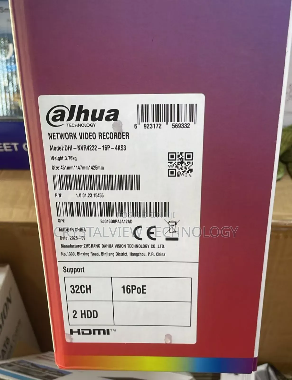Dahua 32ch NVR With 16port Poe