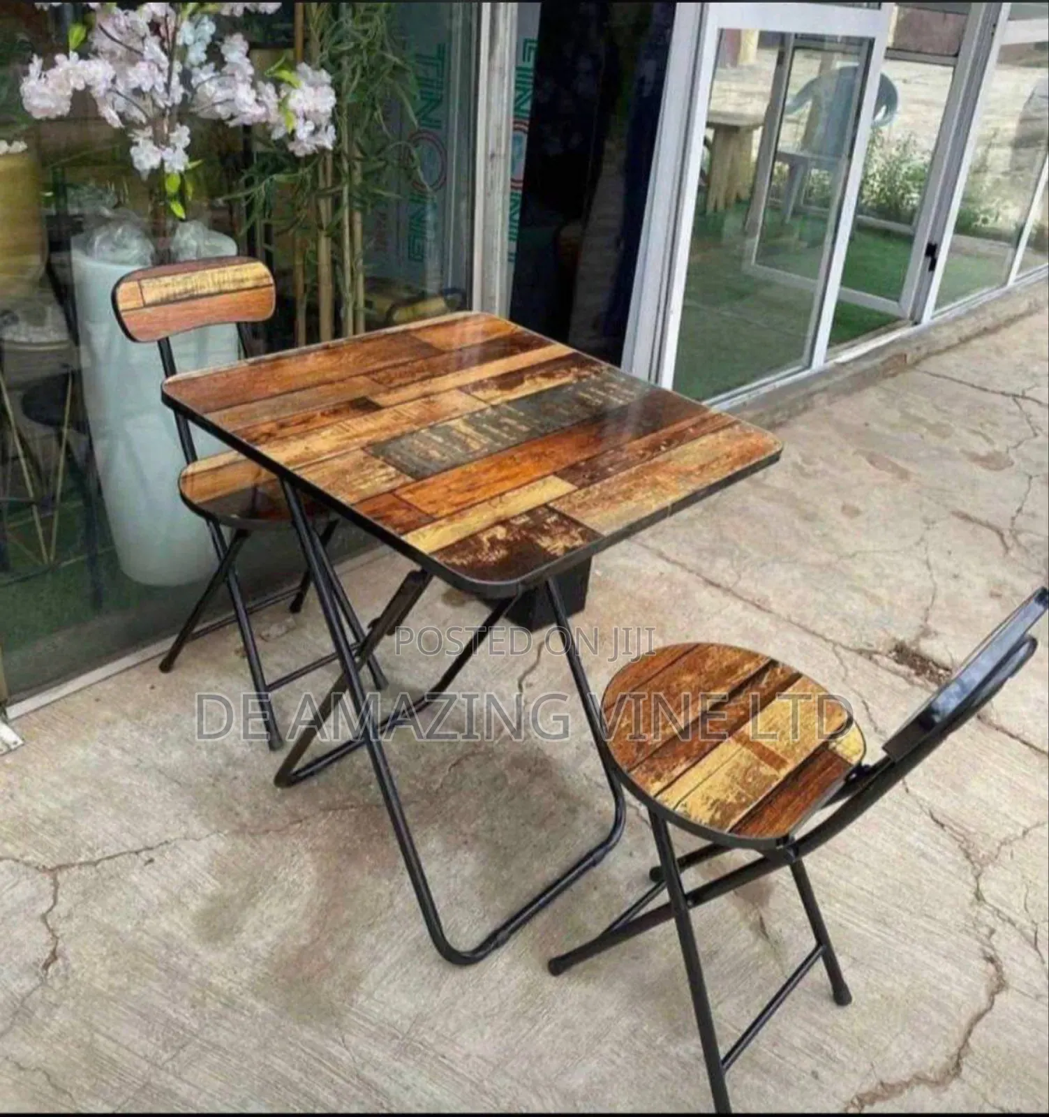 Wooding 1 Table And 2 Chairs
