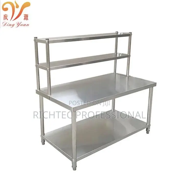 5ft Work Table With 2 Step Shelving