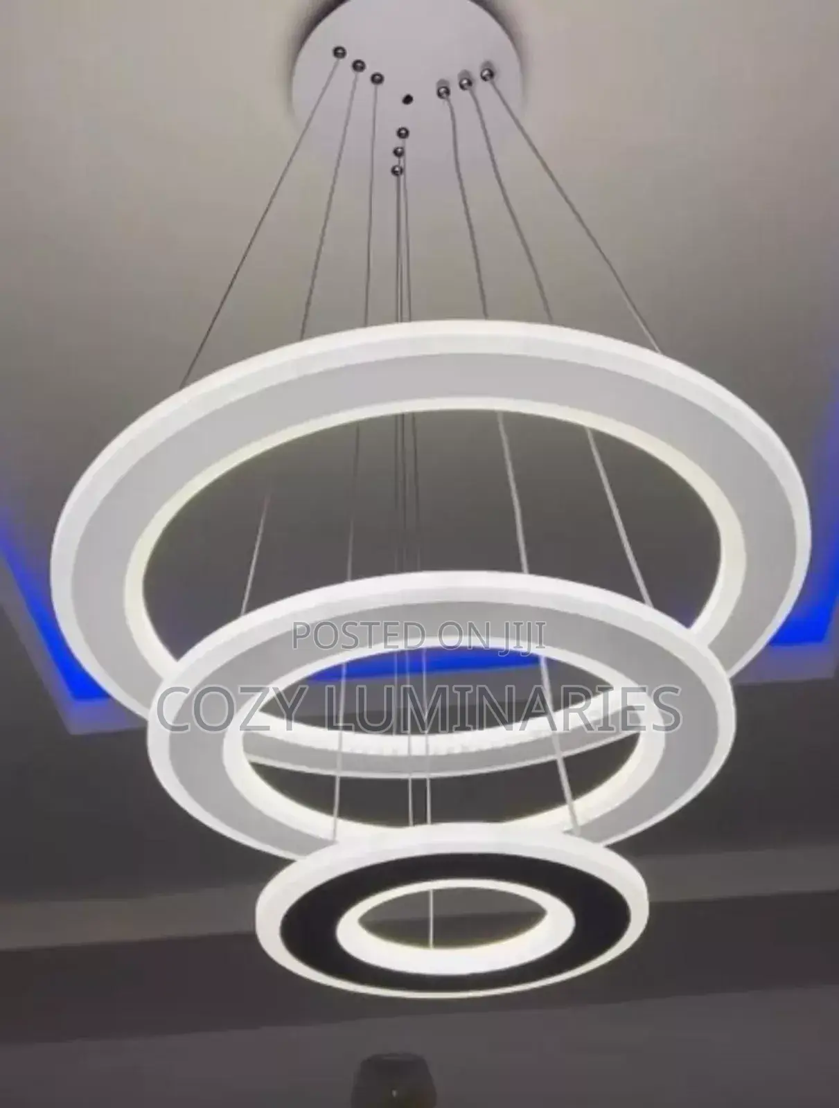 Modern Led Ring Chandelier – 3 Layer Ceiling Light (Warm/Cool White)