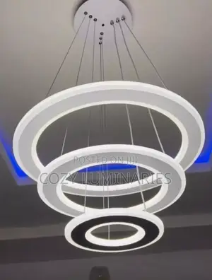 Modern Led Ring Chandelier – 3 Layer Ceiling Light (Warm/Cool White)