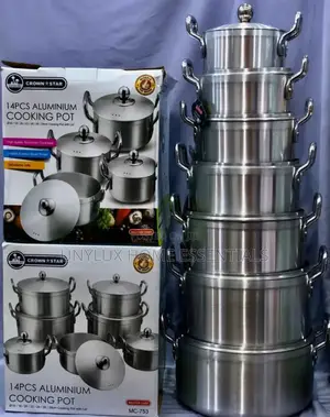 Crown Star 14-PCS Aluminum Cookware Set (16,18,20,22, 24,26,28cm)