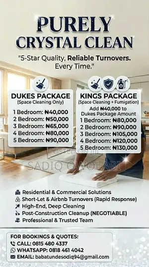 5-Star Luxury Cleaning Fumigation Services (Dukes Kings Pack)