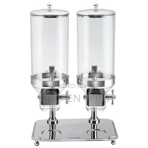 8 + 8 LTR Double Stainless Steel Cereal Dispenser With Dispensing Knob