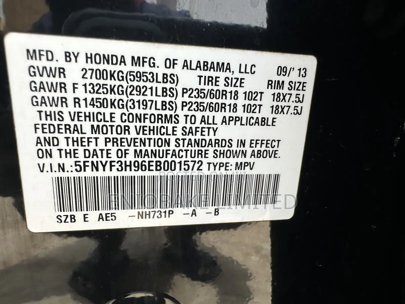 Honda Pilot 2014 Black