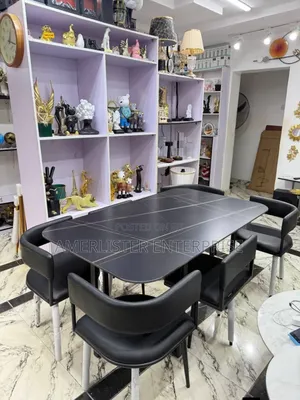 Marble Top Space Saver 6-Seater Dining Table