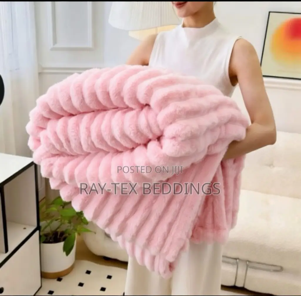 Soft Baby Pink Plush Blanket