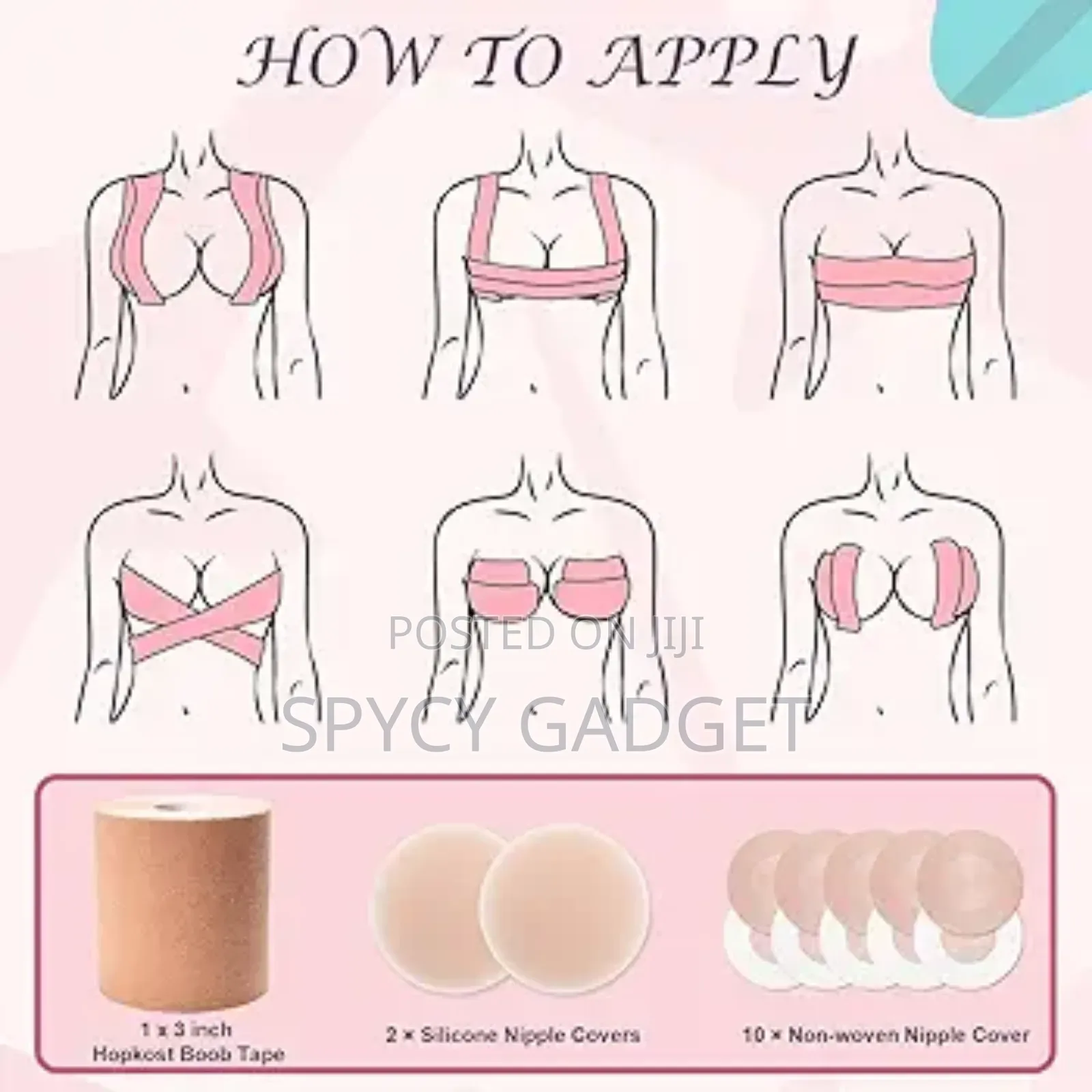 Portable Adhesive Boob Tape