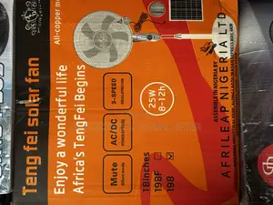 Solar Standing Fans With 2 Led Buls Ac/Dc
