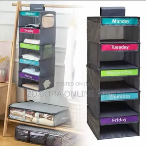 5-Shelf Weekly Hanging Storage Bag