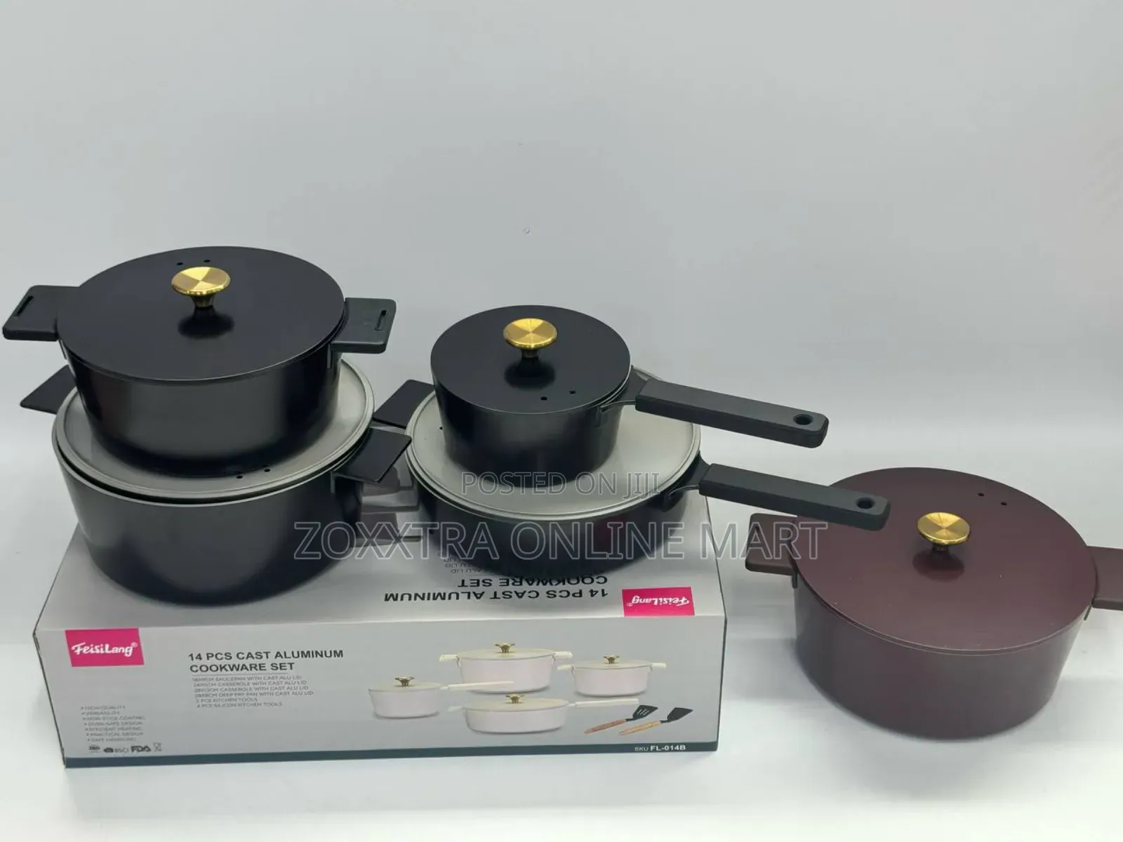 14pcs Cast Aluminium Cookware Set