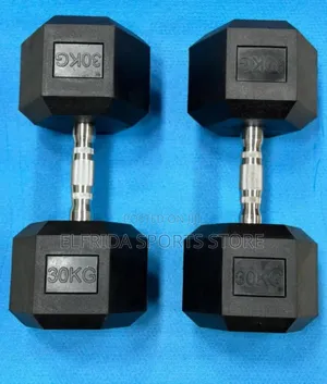 30kg Hex Dumbbells Pair – Heavy Duty Gym Weights for Strength Training