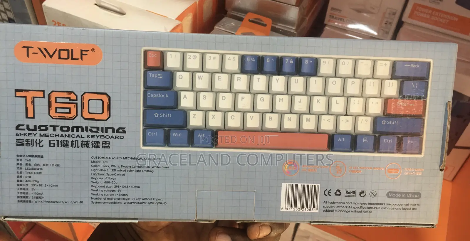 T-Wolf T60 Mini RGB Mechanical Gaming Keyboard