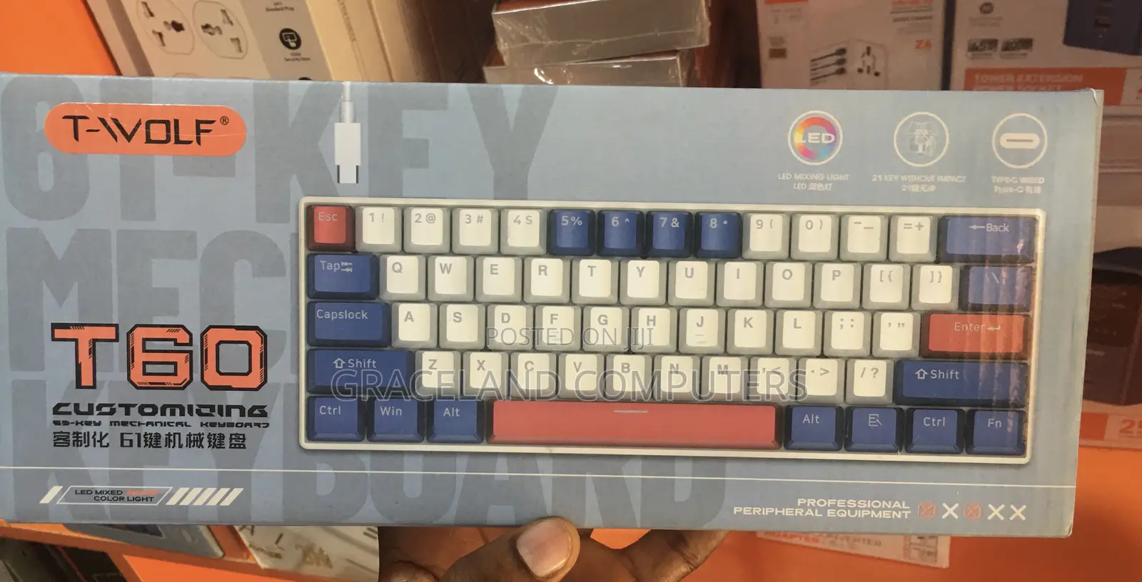 T-Wolf T60 Mini RGB Mechanical Gaming Keyboard