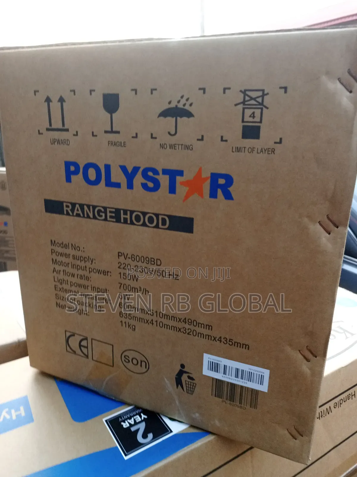 Polystar 60cm 4 Burner Kitchen Smoke Range Hood | Pv-6009bd