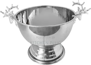 13l Stainless Wine Bowl Ice Bucket Deer Head Handles