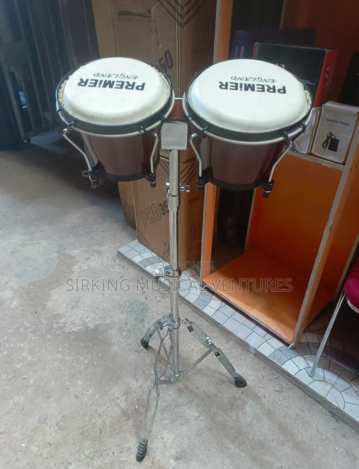 Medium Bongo Drum With Stand