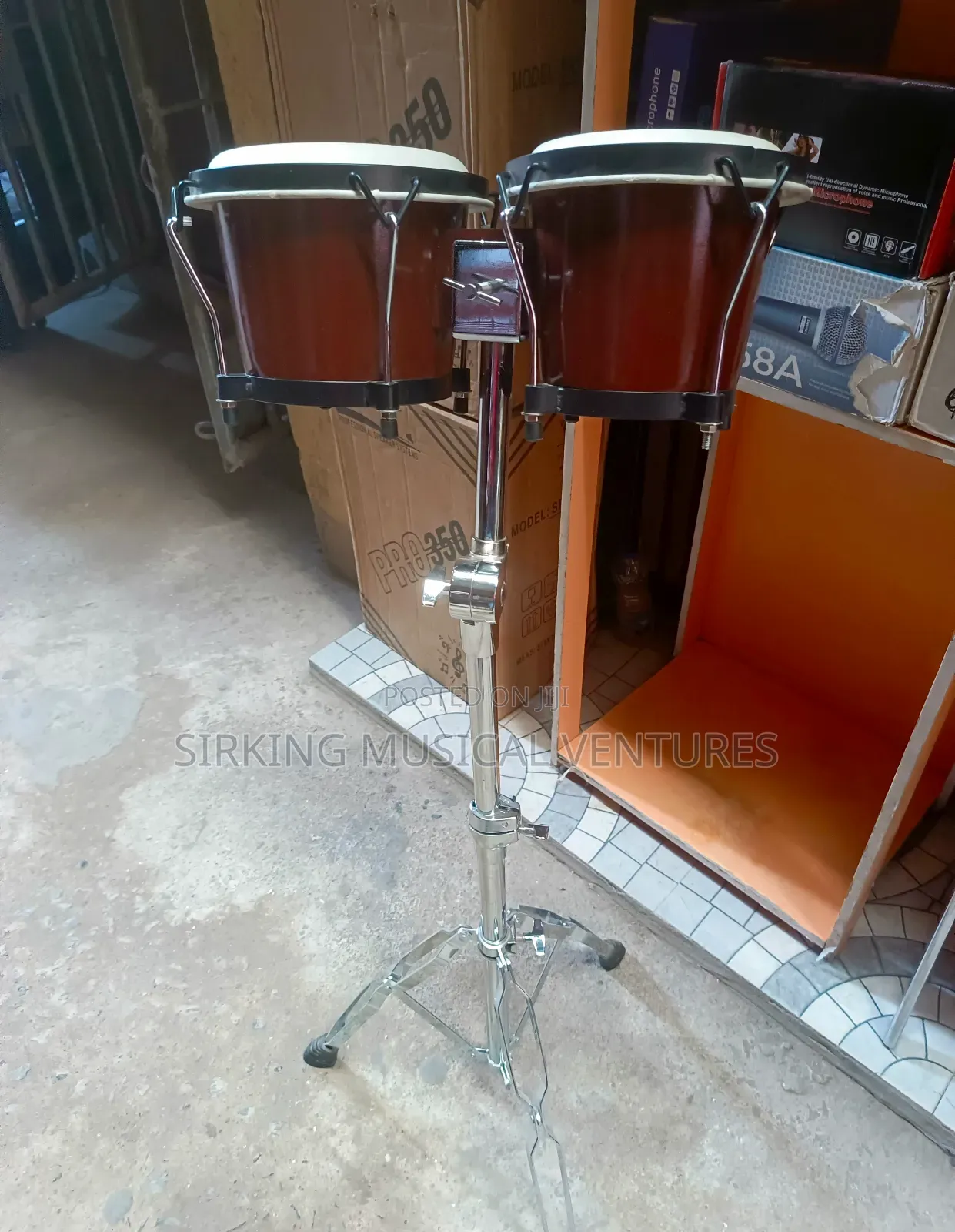 Medium Bongo Drum With Stand