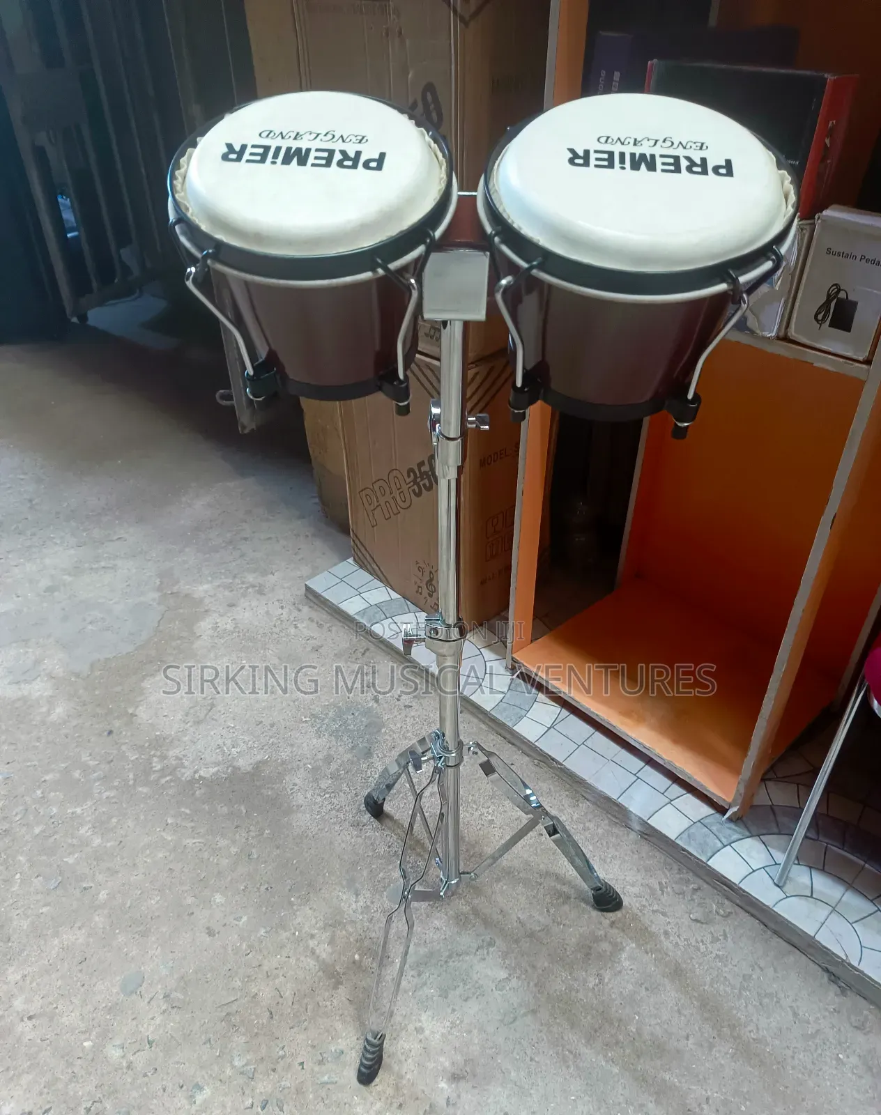 Medium Bongo Drum With Stand