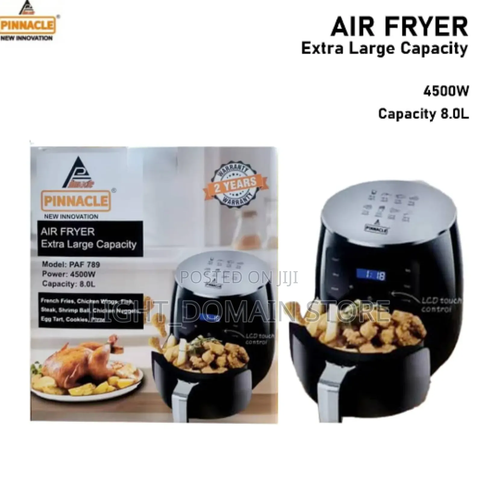 Pinnacle Air Fryer Paf 789 8.0l 4500w Extra Large Capacity