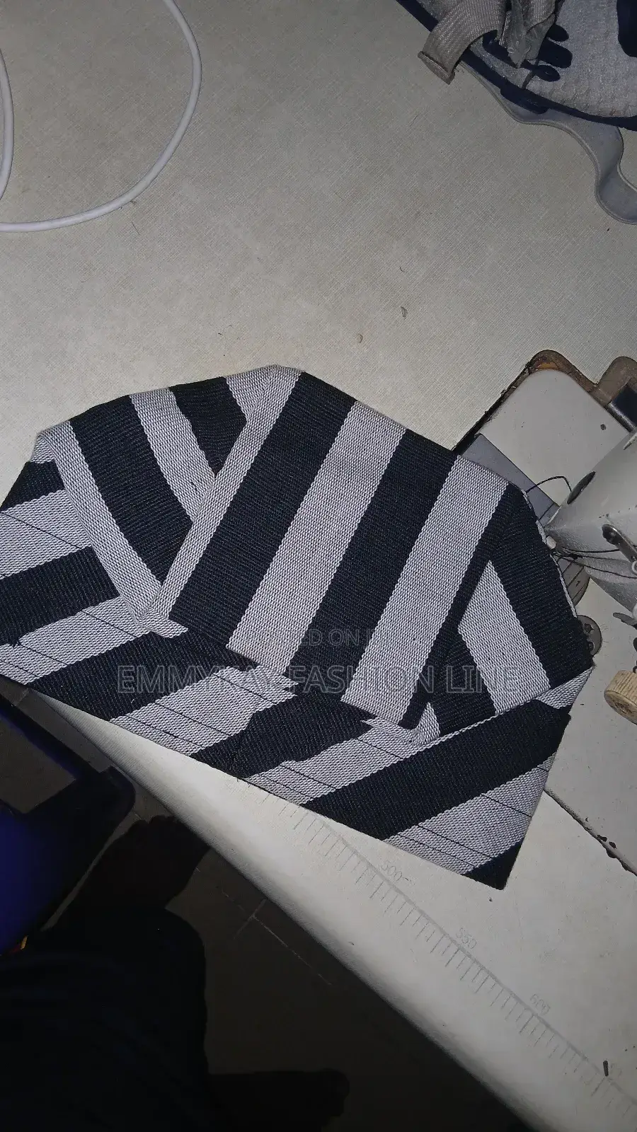 Black and White Strip Native Cap